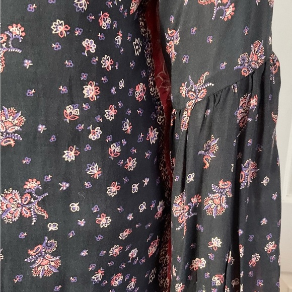 Free People Boho Blouse Size Small Floral Balloon Sleeve W Black Camisole Set - Picture 6 of 13